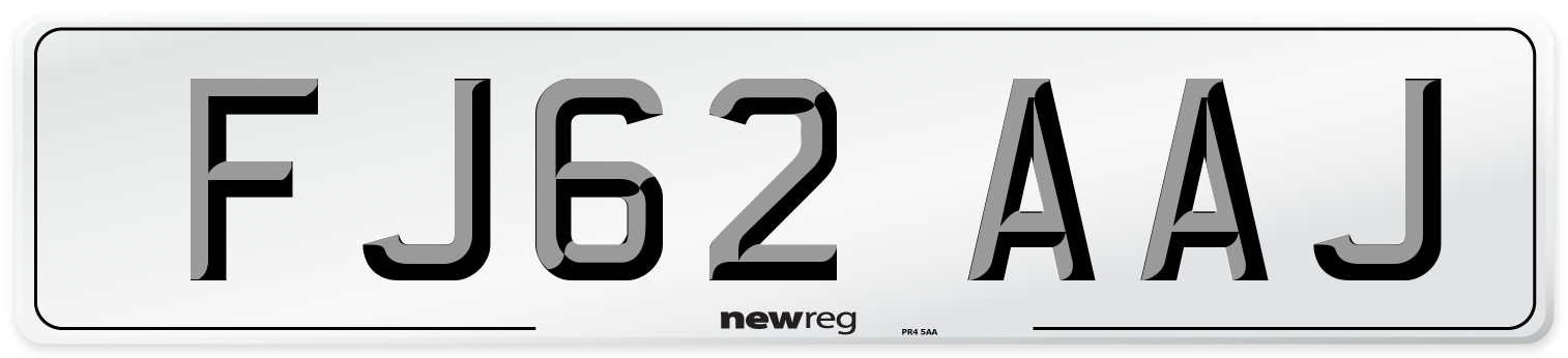 FJ62 AAJ Number Plate from New Reg